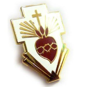 Sacred Heart of Jesus Catholic Cross Lapel Pin